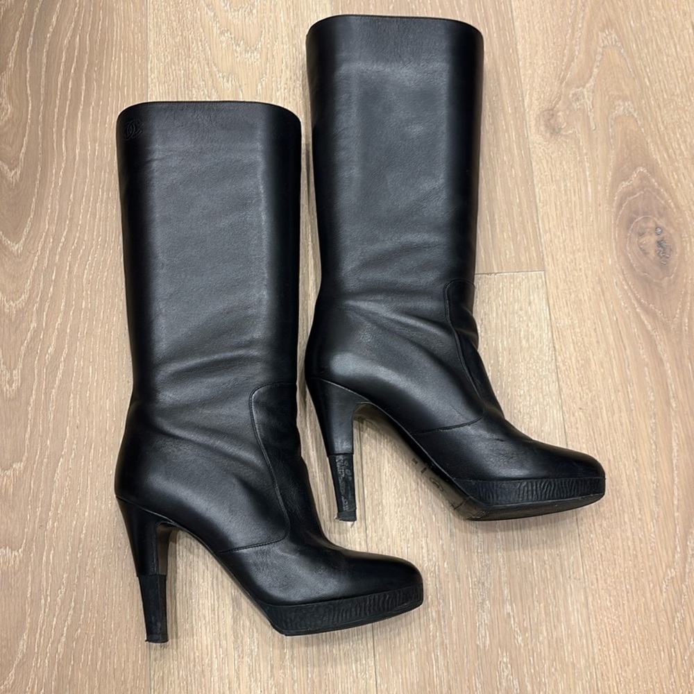 Chanel High Heeled Boots Size 38.5
